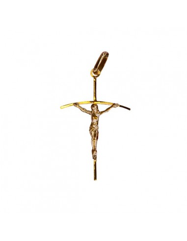 Colgante de cruz de Cristo - chapado en oro