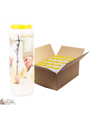 Noveenkaars voor de heilige Johannes Paulus II - duif - doosje 20 stuks