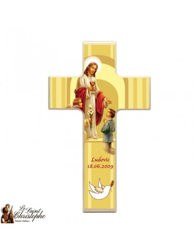 Wooden cross for boy communion - customizable