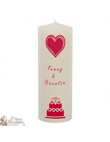 Vela de boda personalizable - Pastel