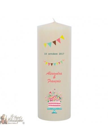 Vela de boda personalizable - Banderines