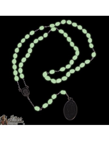 Lourdes fluorescent rosary with medal