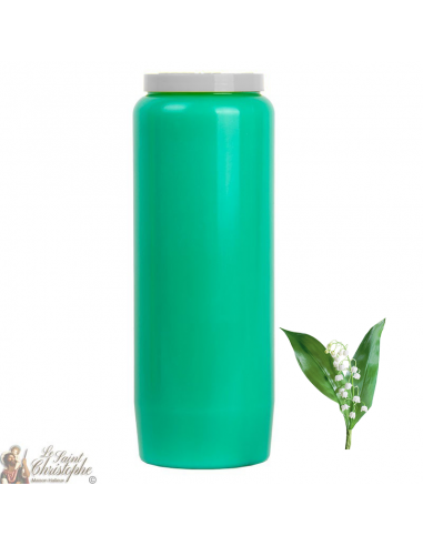 Bougie de neuvaine Verte claire - parfum Muguet