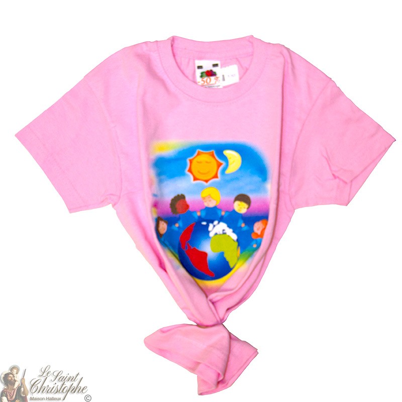 t shirt enfant rose