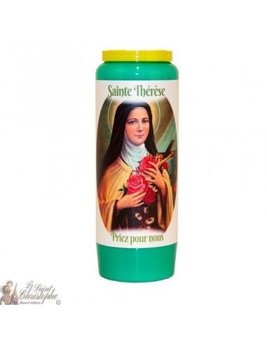 Vela de novena verde para Santa Teresa de Lisieux