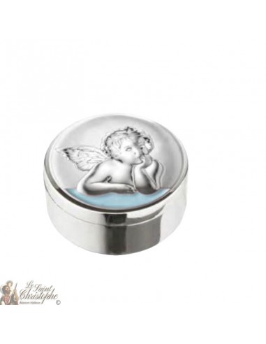 Silver box for baby teeth - blue