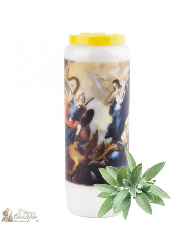 Novena candle of purification scented with sage - prayer