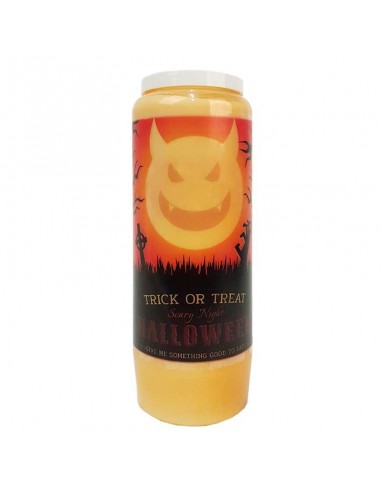 Halloween orange novena Kerze - Trick or Treat transparent