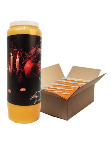 Halloween oranje novene kaarsen - Samhain pompoenen - doos 20 stuks