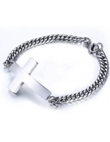 Bracelet with stainless steel cross for men