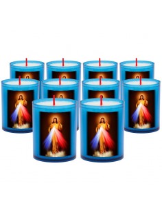 Candele notturne blu della Vergine Miracolosa - 10 pezzi