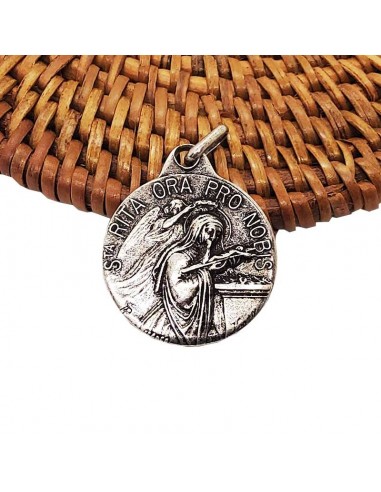 Round medal Saint Rita metal - pray for us