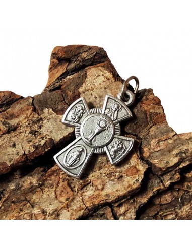 Chalice of the Eucharist and Holy Protectors cross pendant