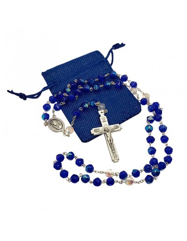 Royal Blue beads faceted rosary