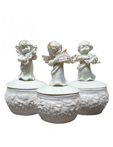 Bonbonnières en céramique anglaise anges musiciens - 3x6 pièces