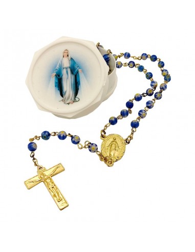 Blue Murano glass beads rosary