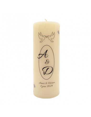 Customizable wedding candle - Doves