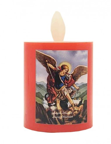 Bougie LED rouge flamme vacillante - Saint Michel