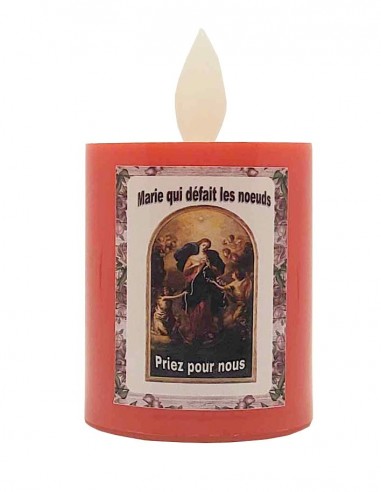 Flickering flame red LED candle - Mary untying knots