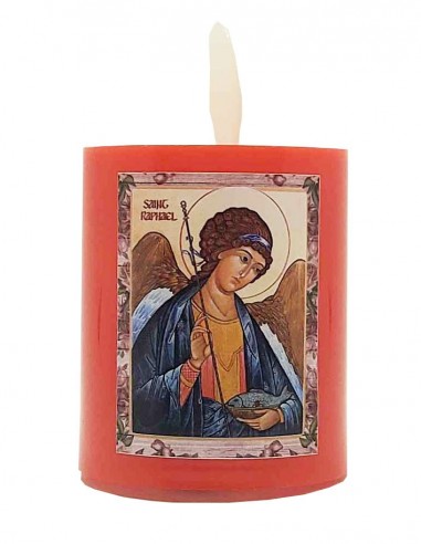 Flickering flame red LED candle - Saint Raphael