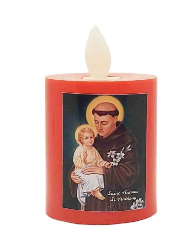 Red LED candle with flickering flame - Saint Antoine