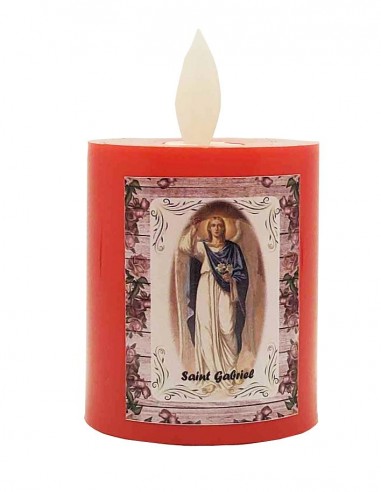 Bougie LED rouge flamme vacillante - Saint Gabriel