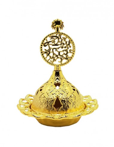 Small golden incense burner - Arabesques palm tree