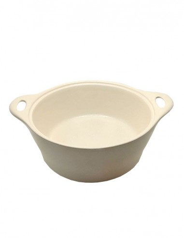 Pirofila rotonda in ceramica - Beige