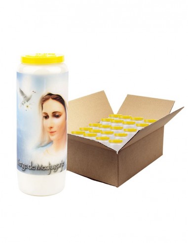 Bougie de neuvaine à la Vierge de Medjugorje - 1 - carton 20 pièces