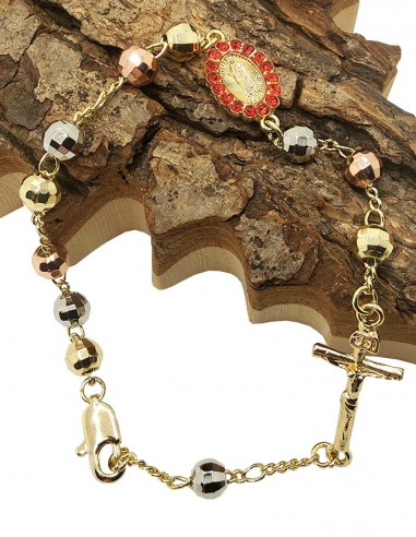 Gold copper and silver dizain bracelet - gold plated