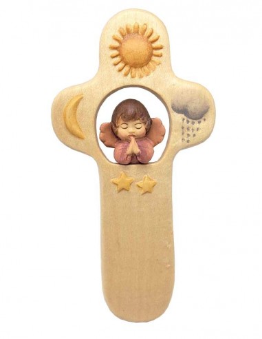 Croce di legno per bambini - Angelo - 15 cm