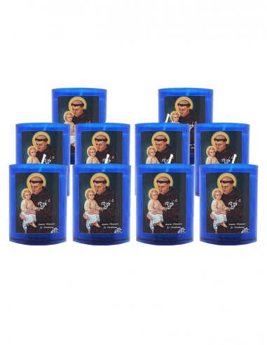 Saint Anthony Blue Nightlight Candles - 10 pieces