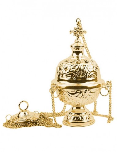 Carved golden censer with cross