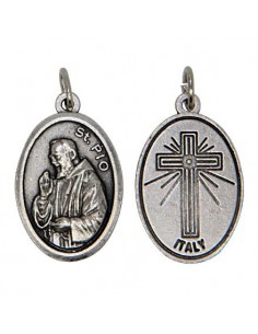 Médaille de saint Benoît en laiton argenté, 40 mm - médailles