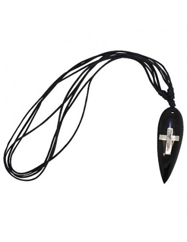 Necklace surfboard cross inlaid cross