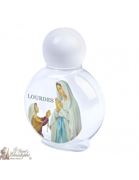 3 botellas de agua bendita llenas de agua bendita de Lourdes y tarjeta de  oración de Lourdes