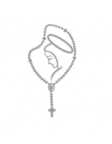 Rosary and Virgin Mary sticker for car, window, or other objects