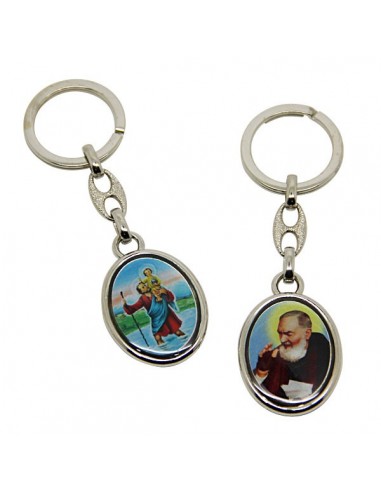 Keychains Saint Christopher and Saint Francis of seat